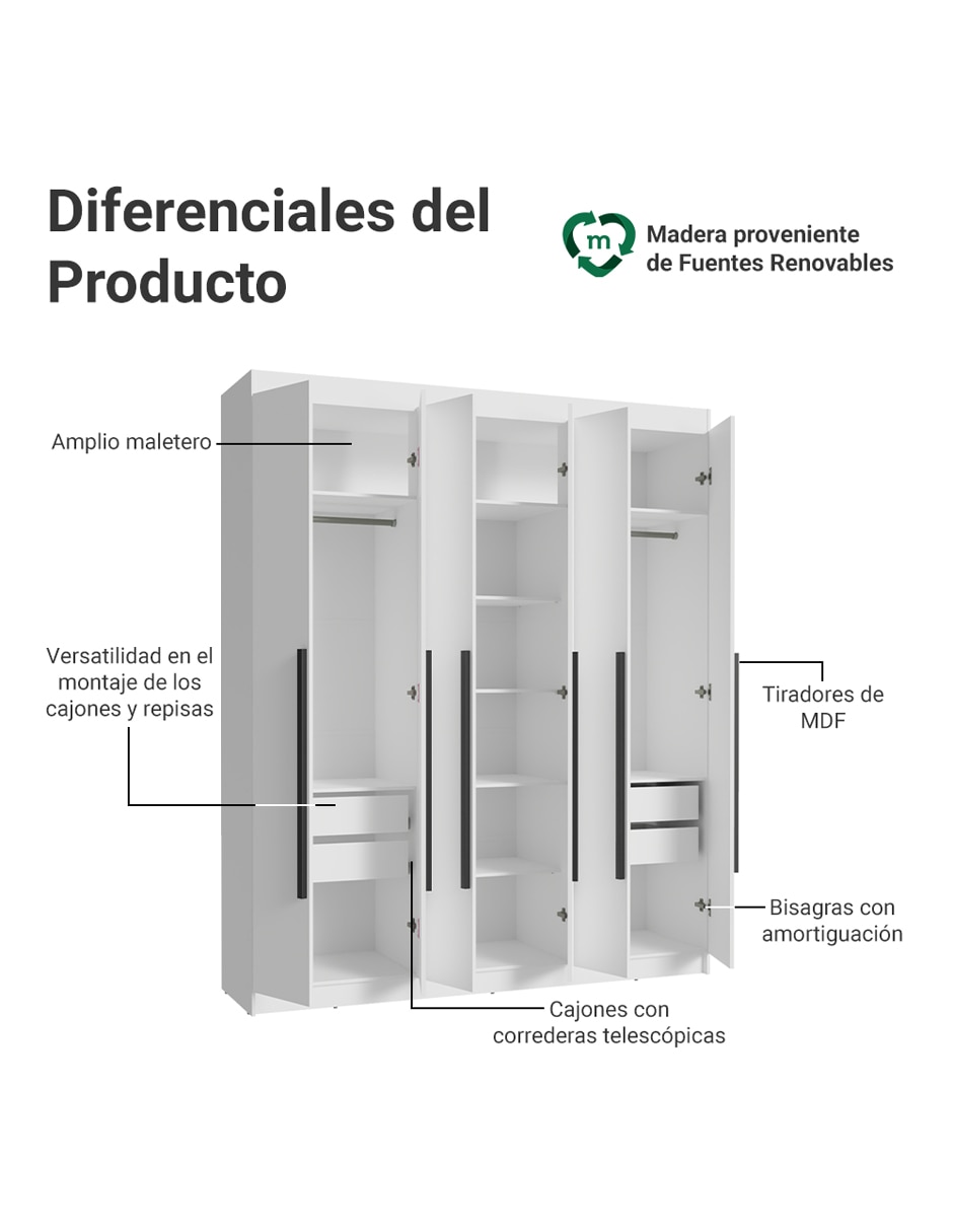 Ropero armable Venus 1106K54GL2 de MDP 2