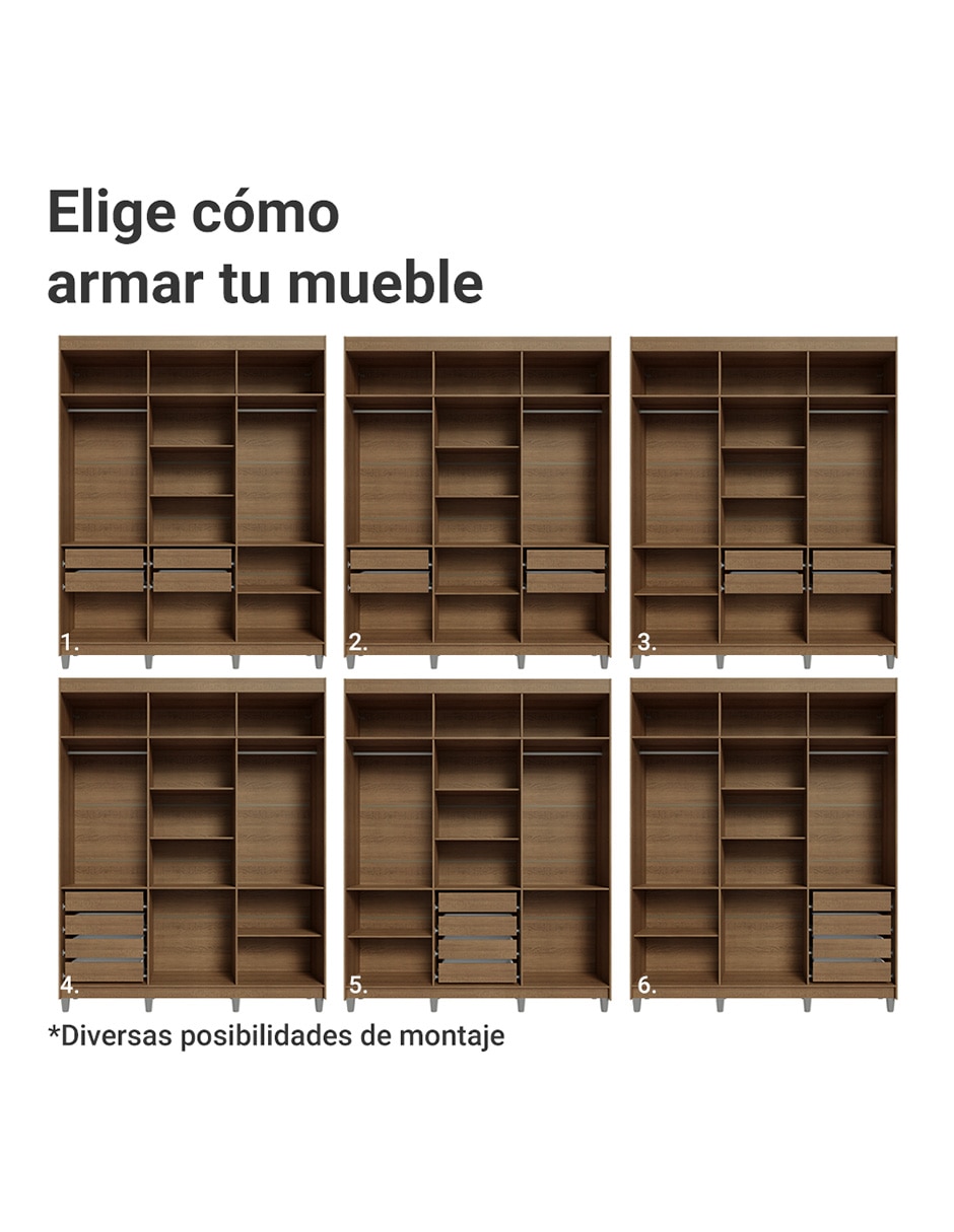 Ropero armable Venus 1106L32E4GL1CP de MDP 4
