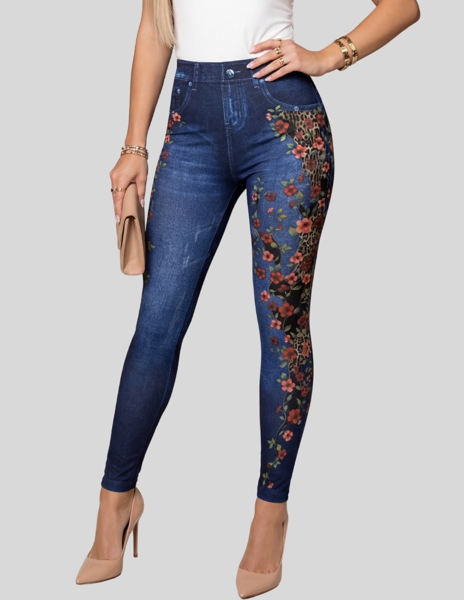 Legging a la cintura alta con elástico para mujer Legging a la cintura alta con elástico para mujer