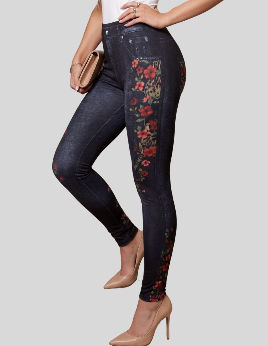 Legging a la cintura alta con elástico para mujer 5