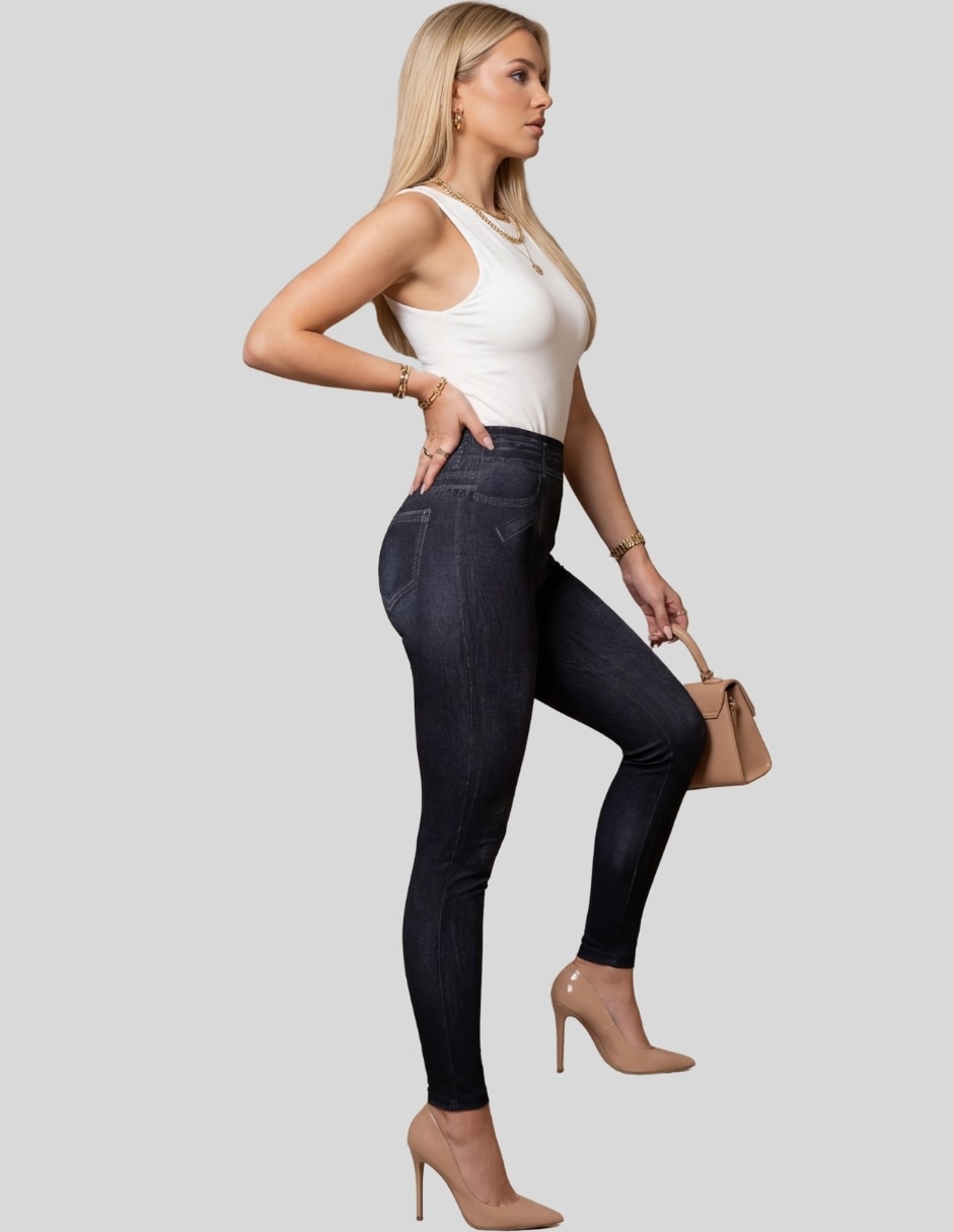 Legging a la cintura alta con elástico para mujer 2