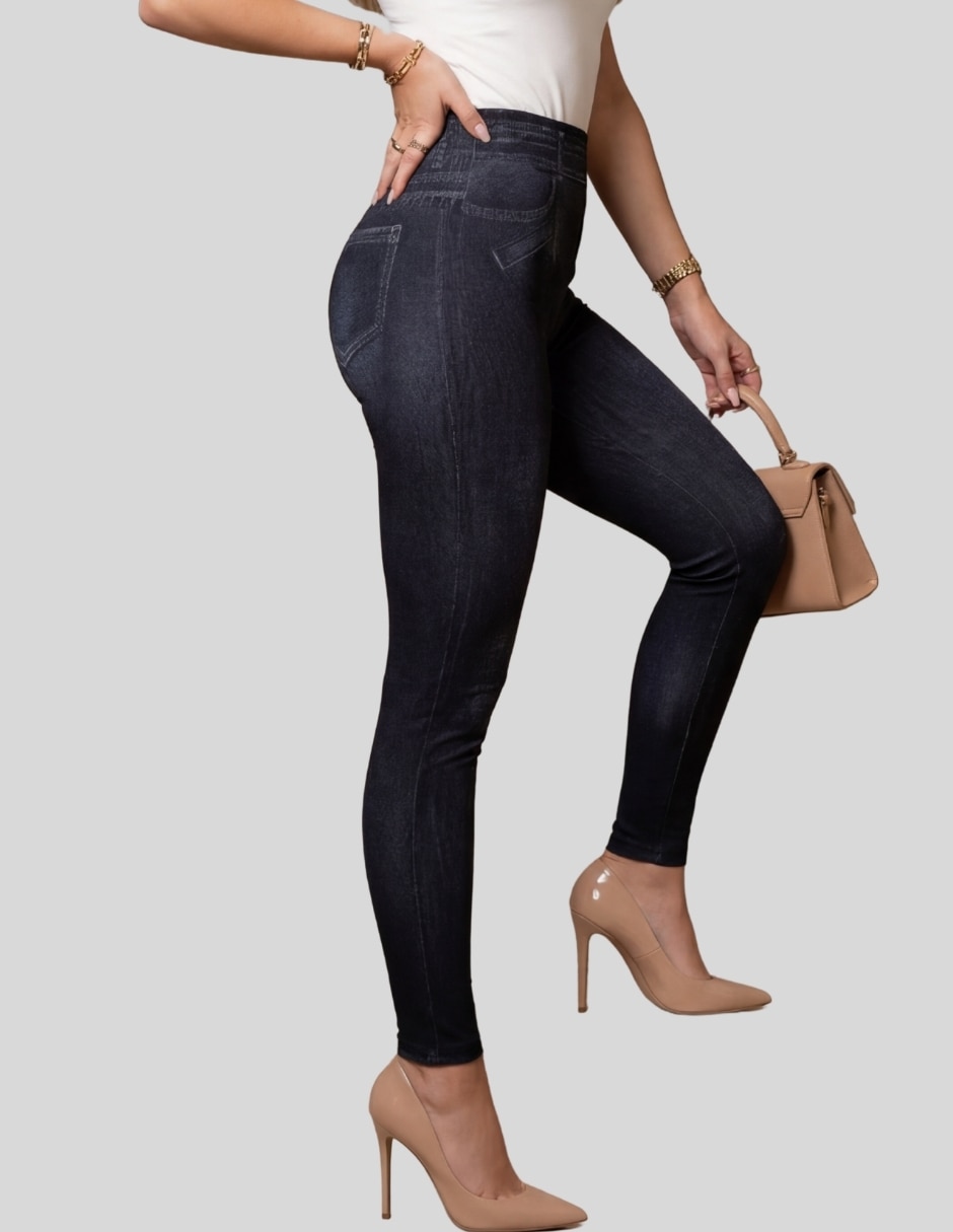 Legging a la cintura alta con elástico para mujer 8