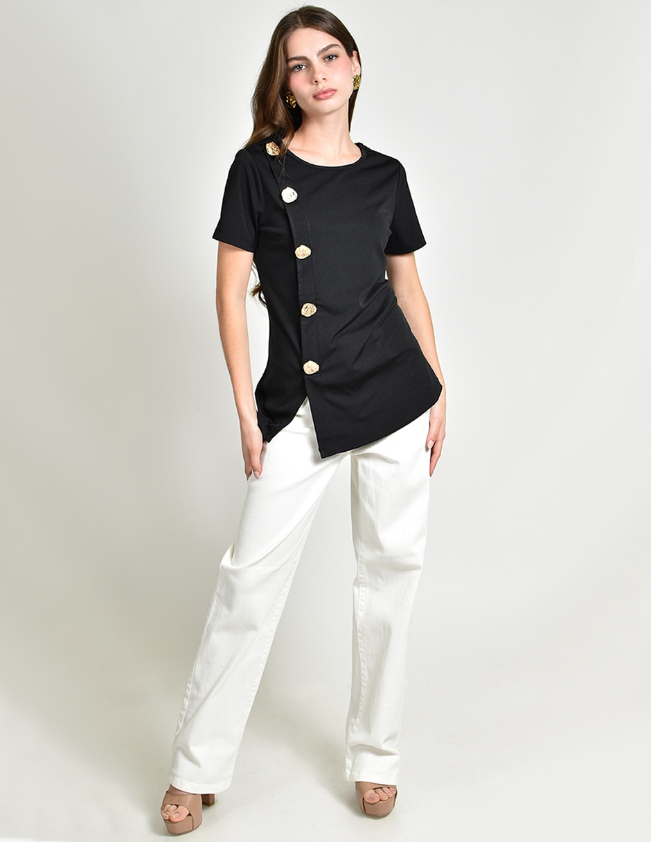 Blusa manga corta para mujer 4
