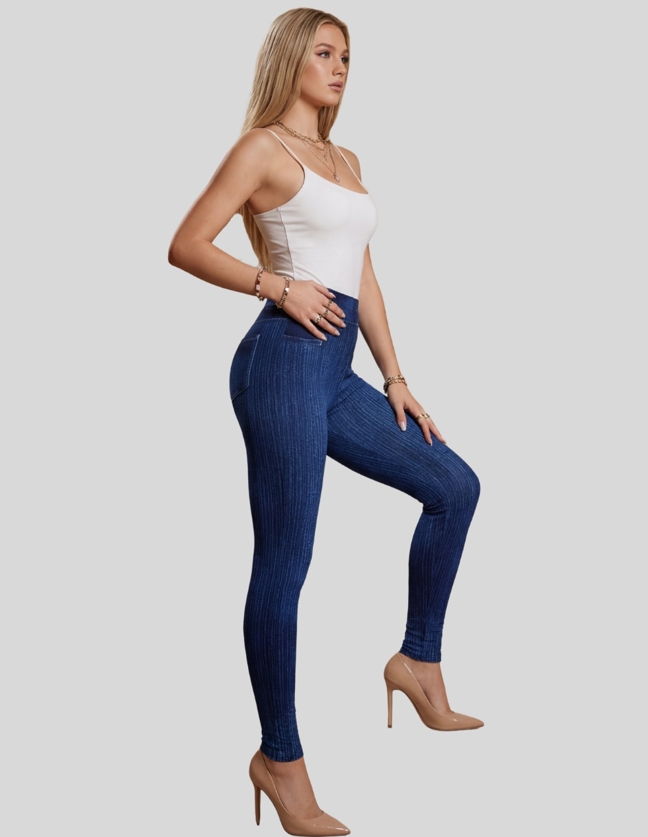 Legging a la cintura alta con elástico para mujer 2