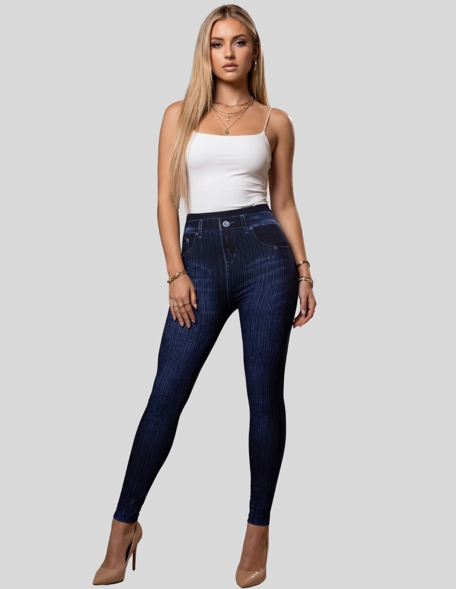 Legging a la cintura alta con elástico para mujer 4