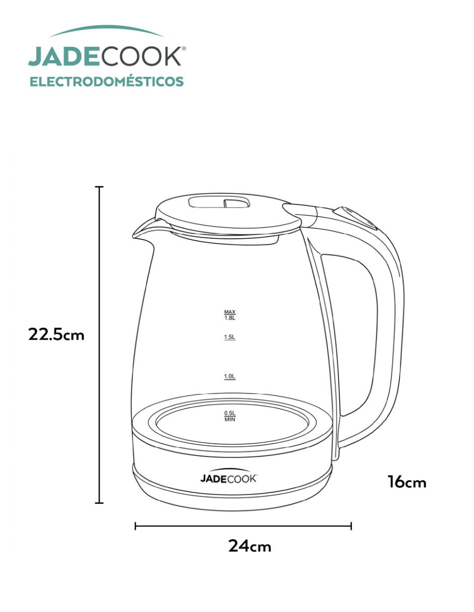 Tetera eléctrica Jade Cook de vidrio