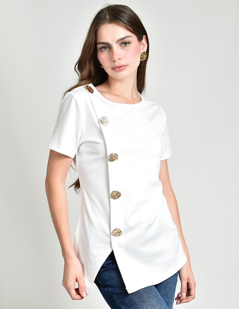 Blusa manga corta para mujer