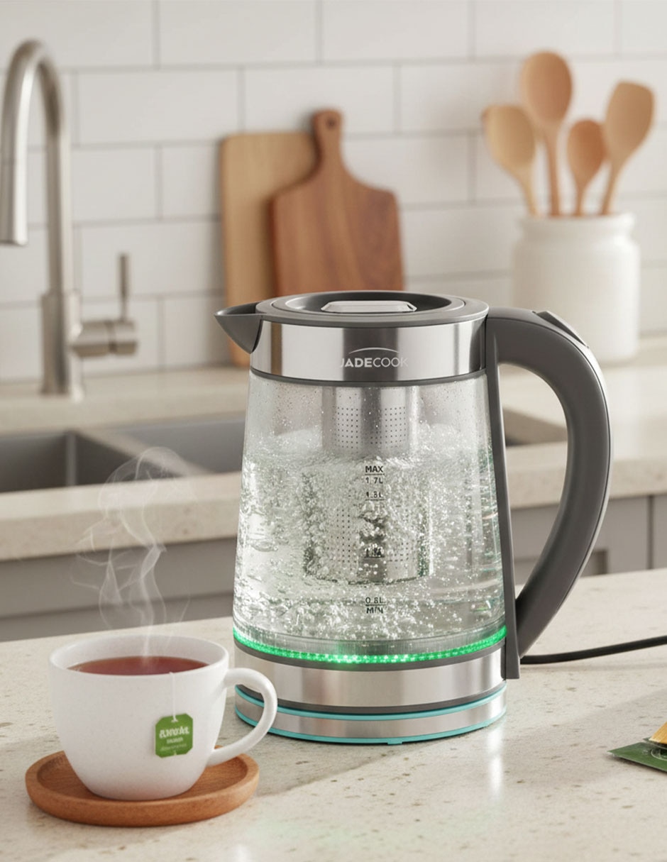 Tetera infusora Jade Cook de vidrio
