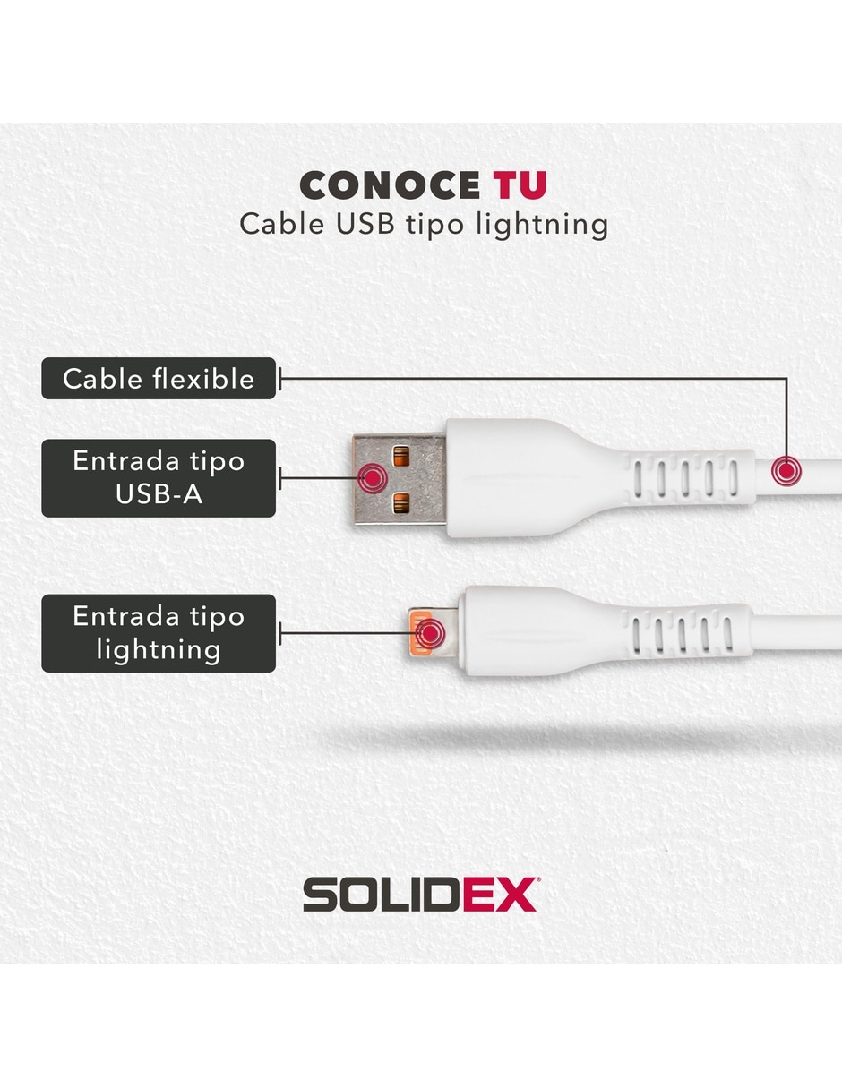 Cable lightning a tipo usb a de 1.5 m 5