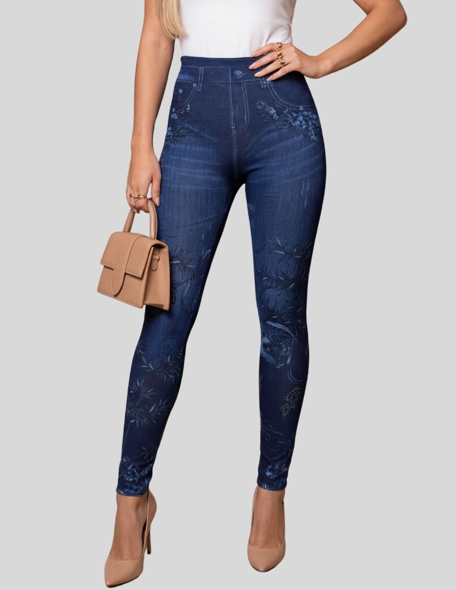 Legging a la cintura alta con elástico para mujer Legging a la cintura alta con elástico para mujer