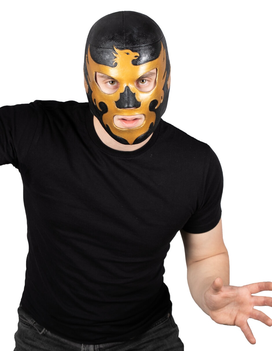 Máscara para disfraz de luchador Leyenda Dorado lucha libre Ghoulish Productions