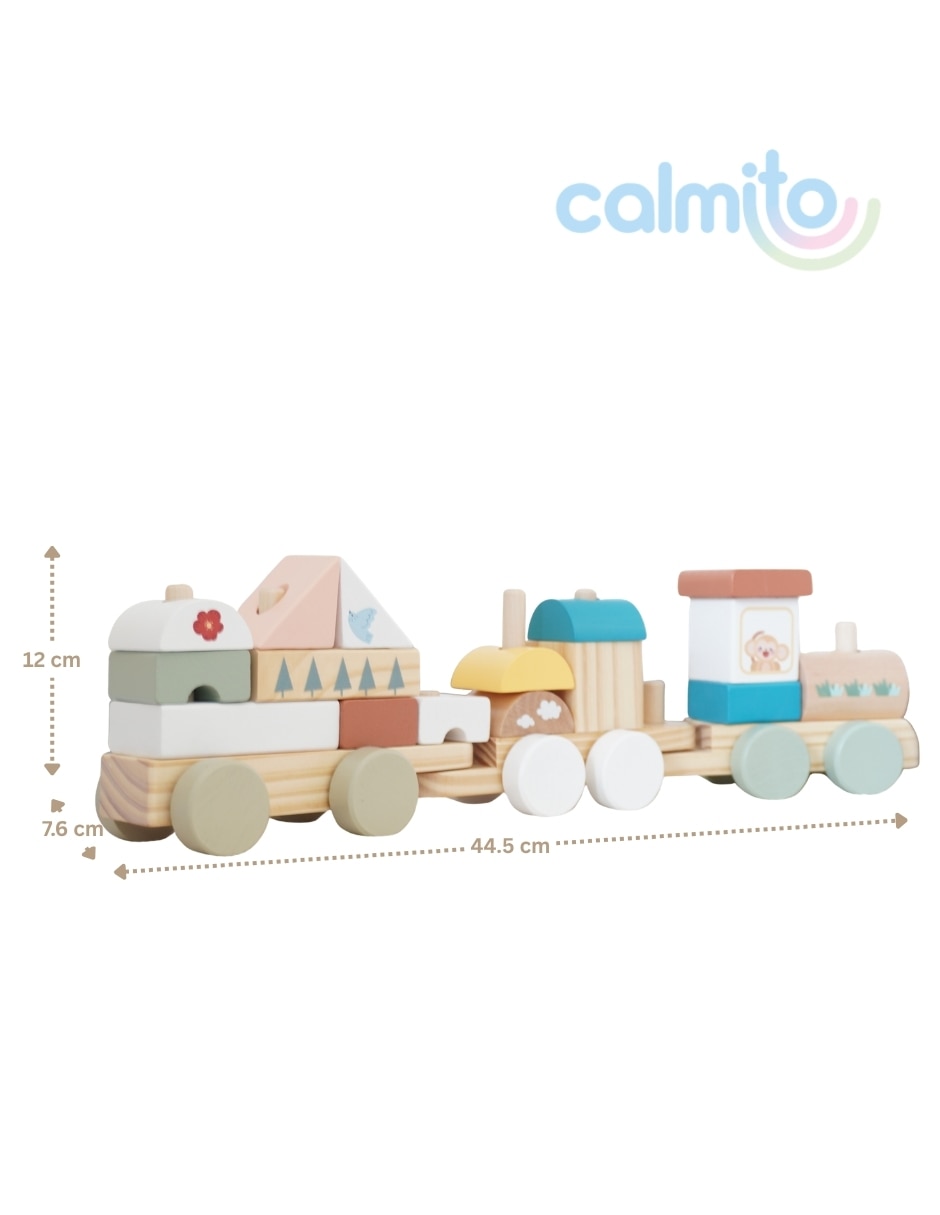 Tren montessori de madera para bebé bloques de construcción con 18 piezas propia