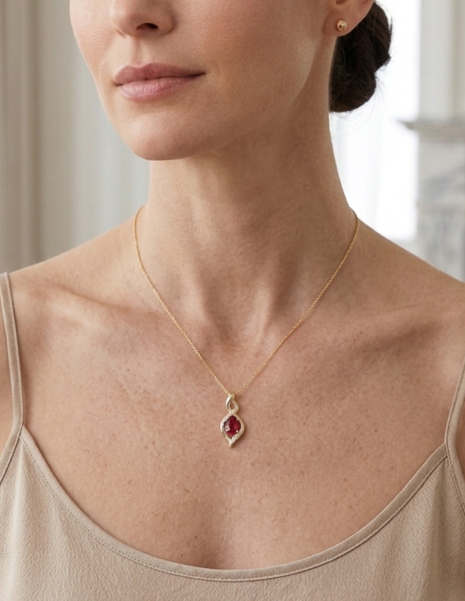 Collar con dije Florence de oro 14 K 3