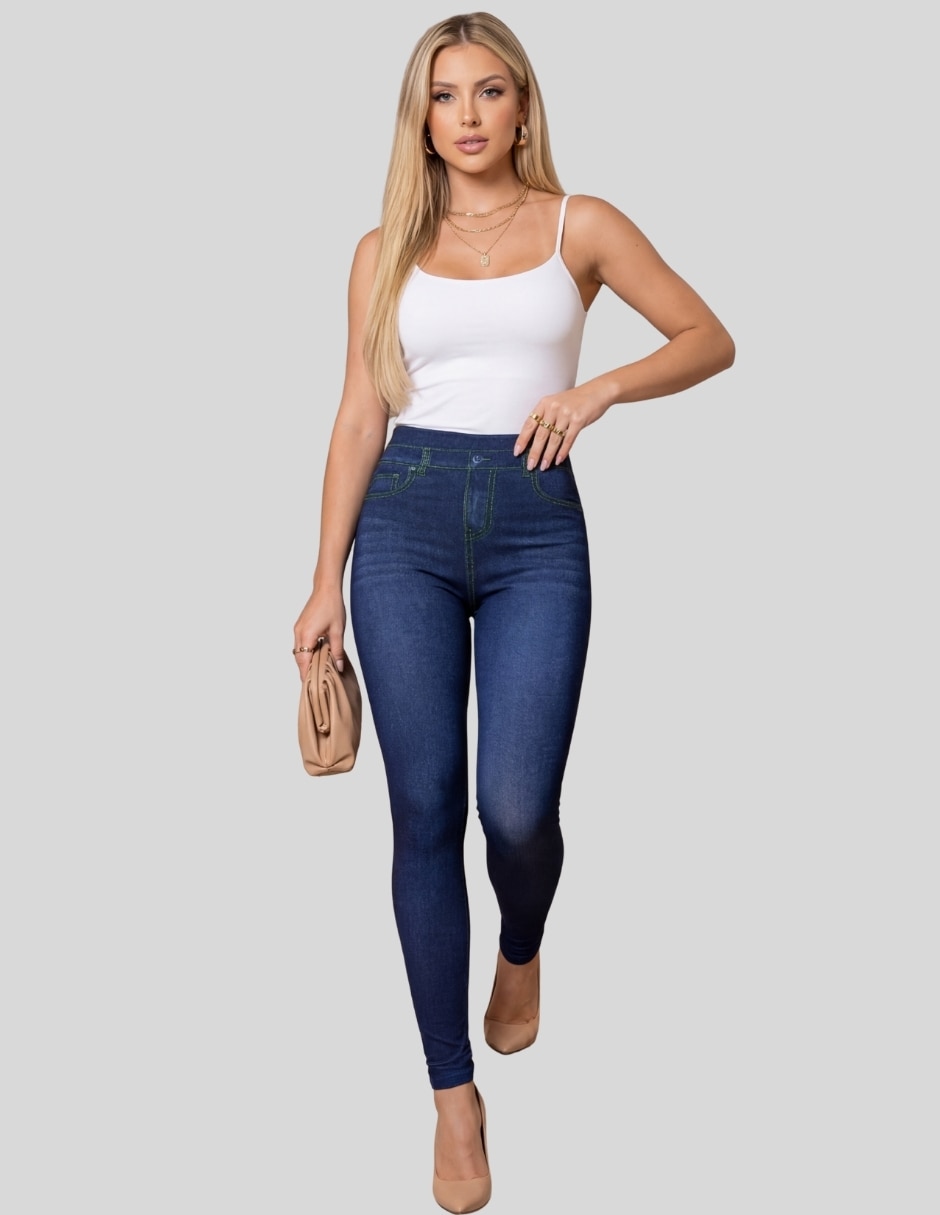 Legging malabis a la cintura con elástico para mujer