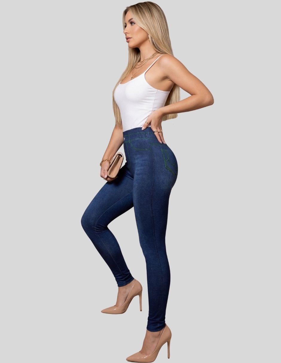 Legging malabis a la cintura con elástico para mujer