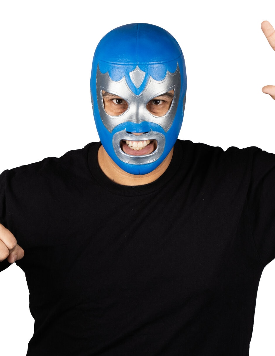 Máscara para disfraz de luchador Alas de plata Ghoulish Productions