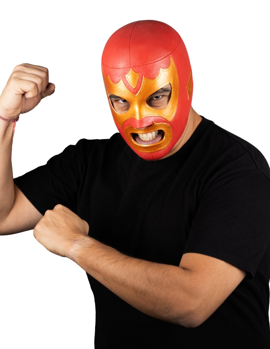 Máscara para disfraz de luchador Guerrero escarlata Máscara para disfraz de luchador Guerrero escarlata