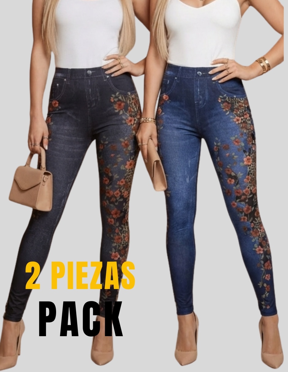 Legging a la cintura alta con elástico para mujer 2