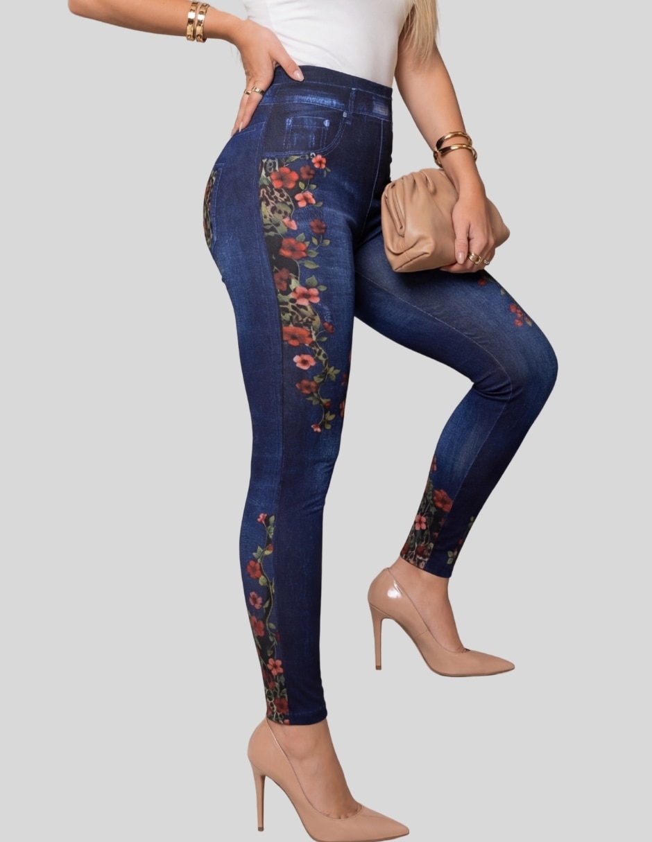 Legging a la cintura alta con elástico para mujer 6