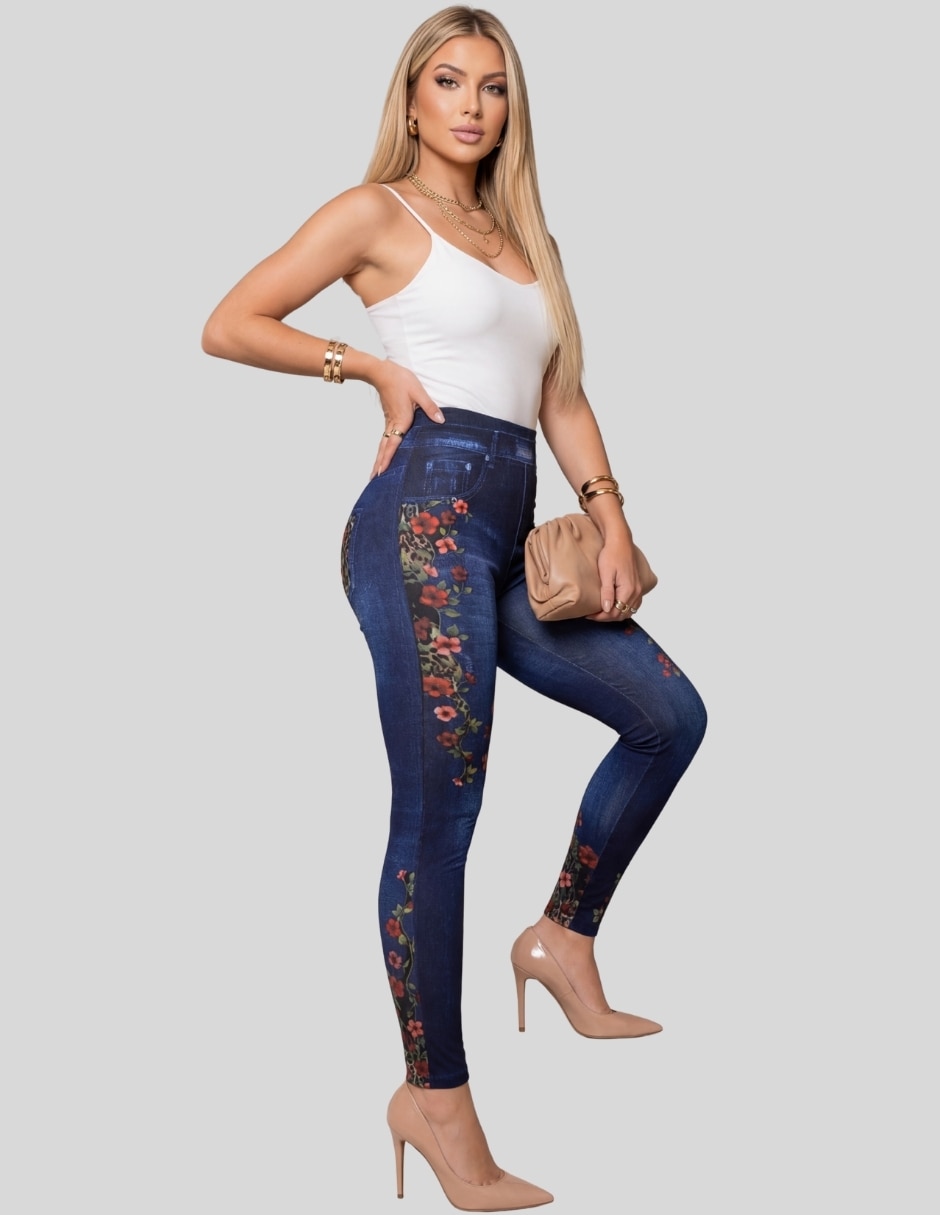Legging a la cintura alta con elástico para mujer 9