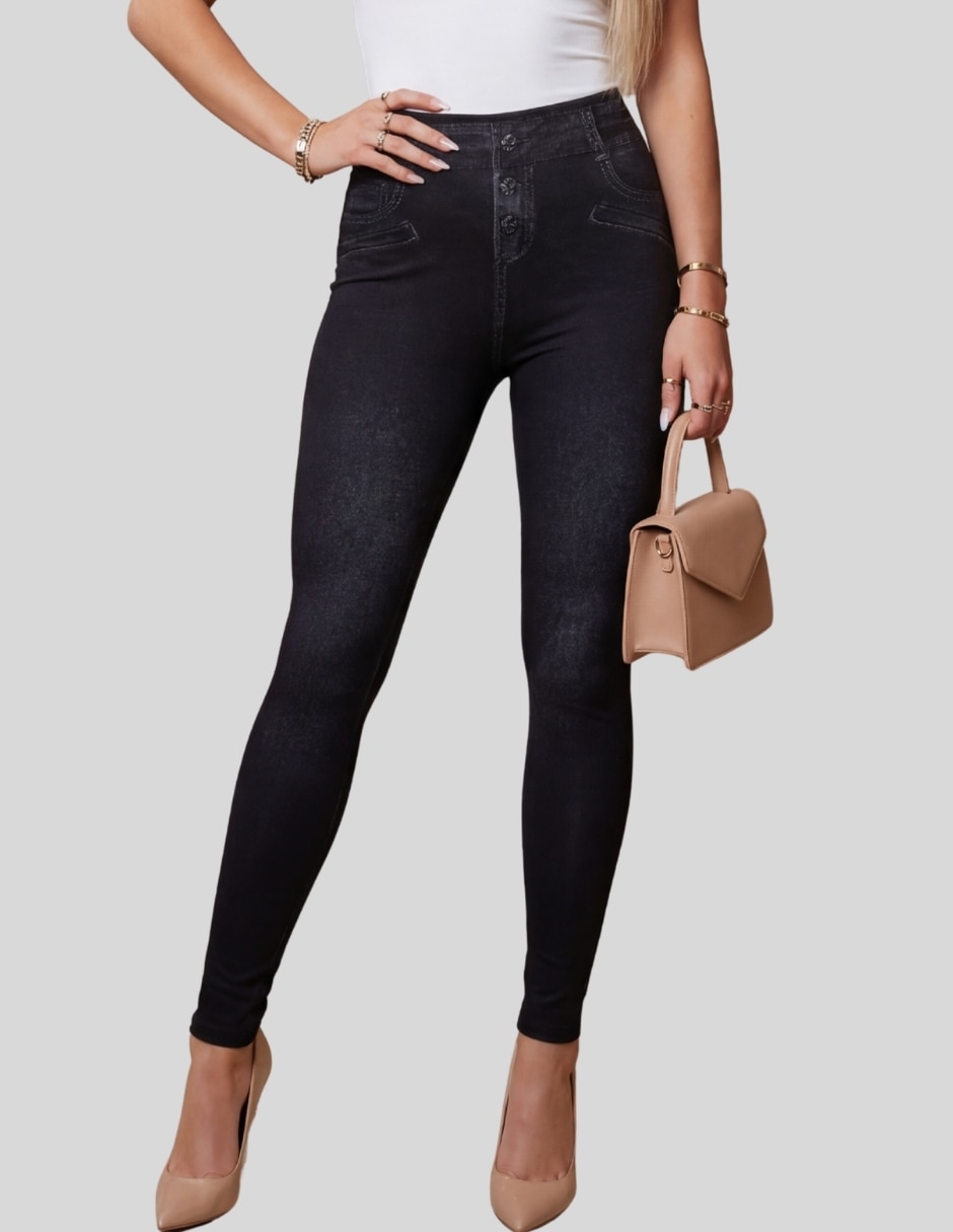 Legging a la cintura alta con elástico para mujer Legging a la cintura alta con elástico para mujer