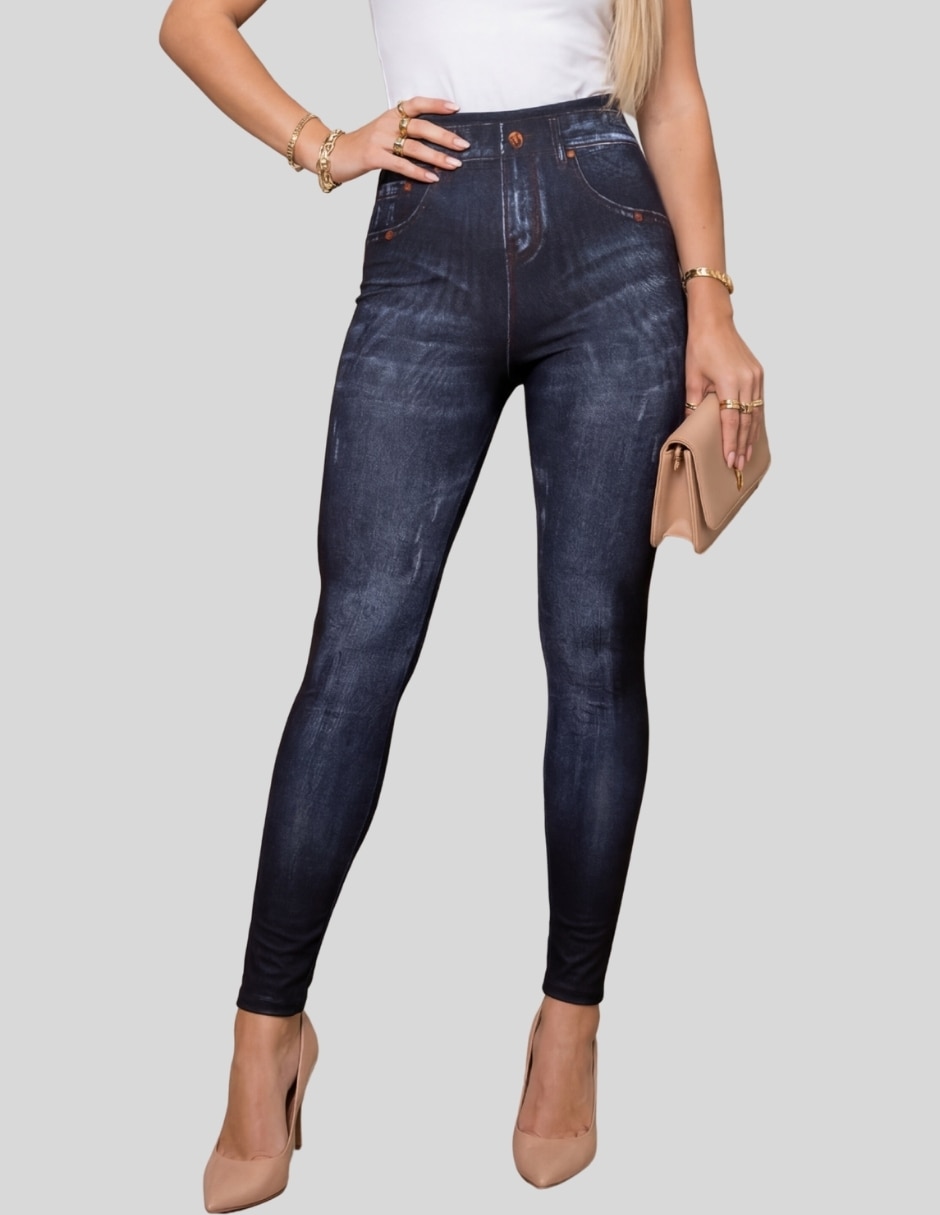 Legging a la cintura alta con elástico para mujer