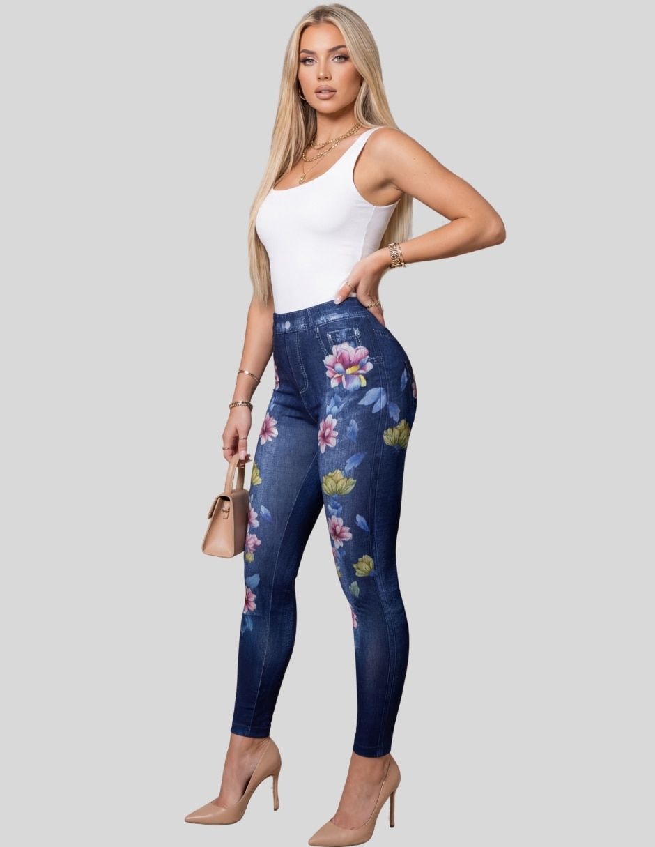 Legging a la cintura alta con elástico para mujer 5