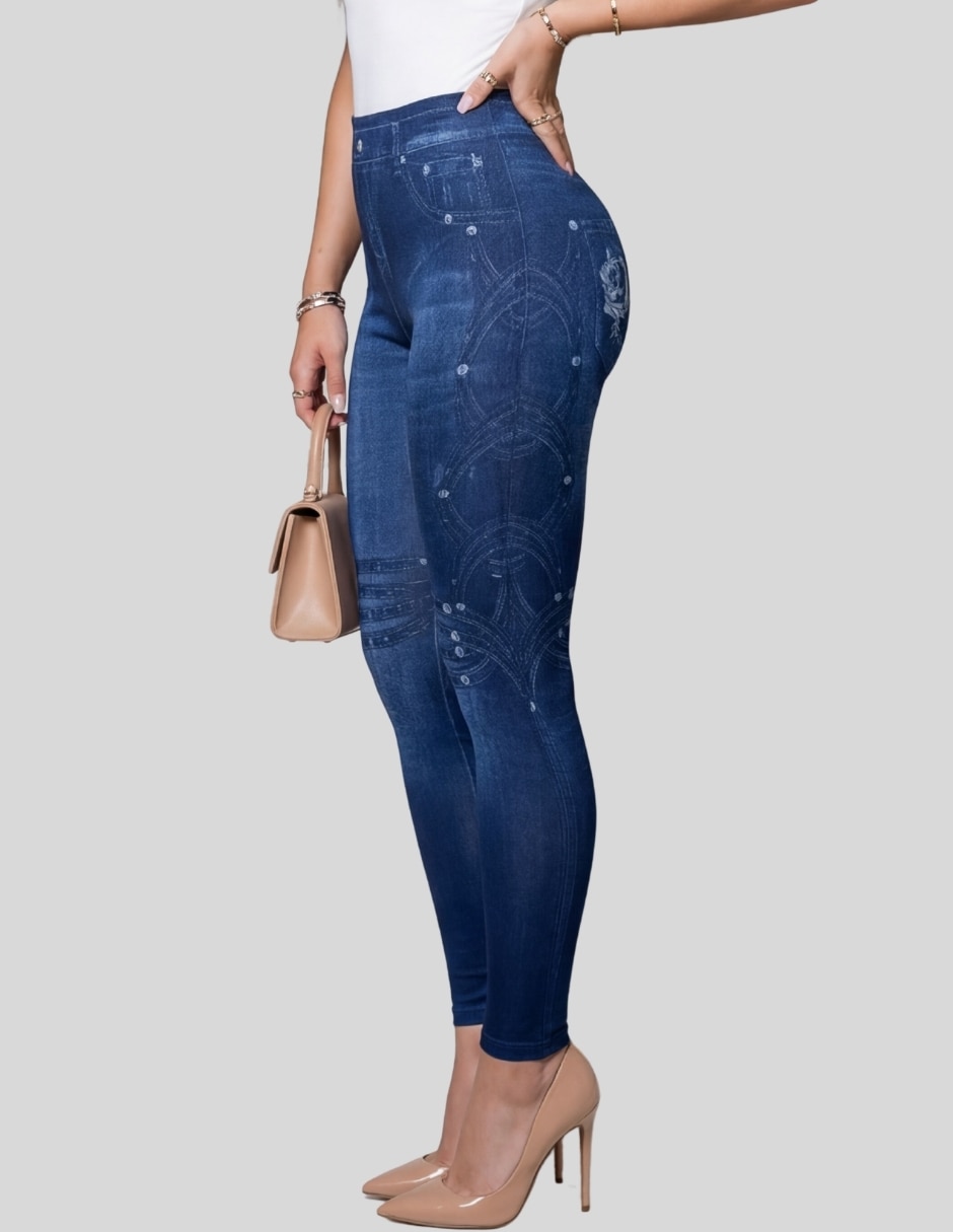 Legging malabis a la cintura alta con elástico para mujer