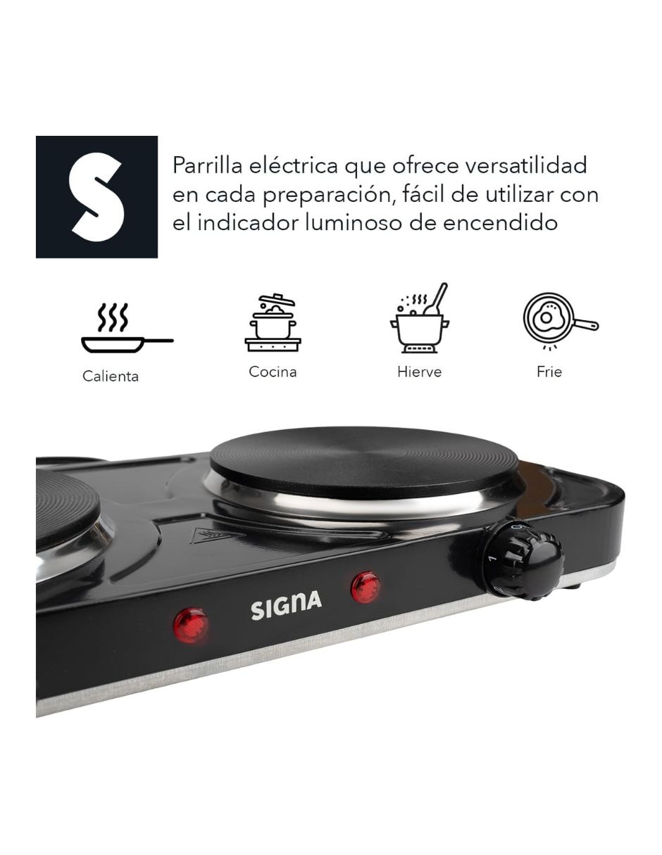 Parrilla eléctrica signa el45c1 de metal