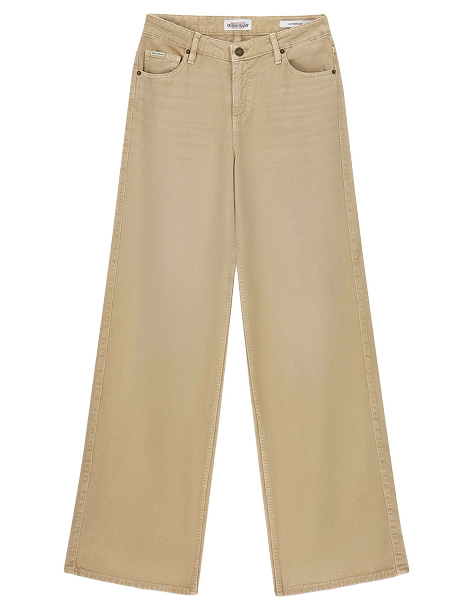 Jeans regular wide leg guess jeans g11 corte cintura alta para mujer