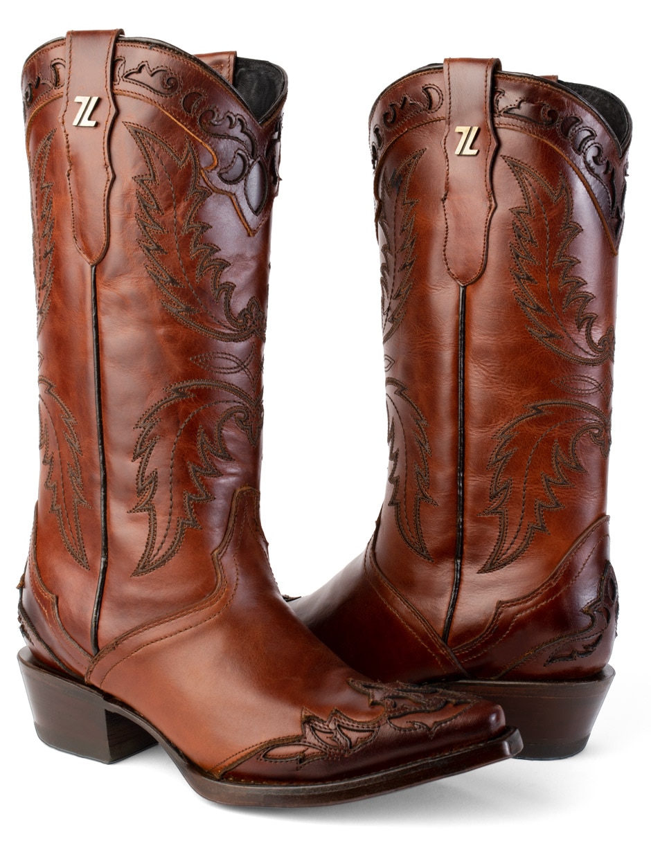 Bota cowboy abajo de la rodilla Vaquera 3003 de piel para mujer 3
