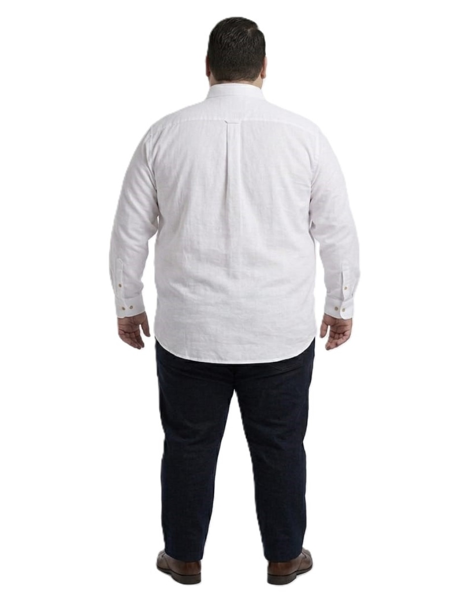 Camisa casual michel blanc manga larga para hombre