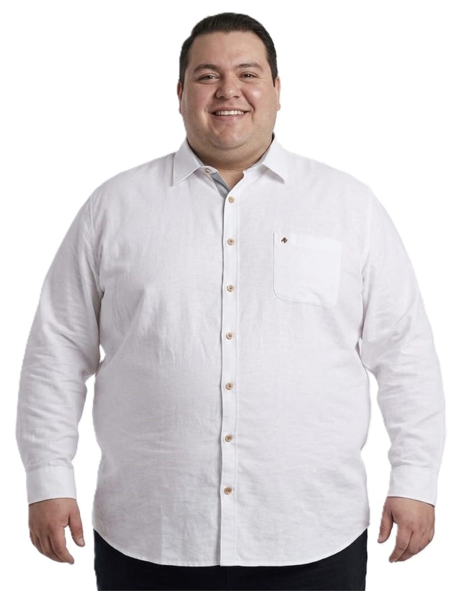 Camisa casual michel blanc manga larga para hombre