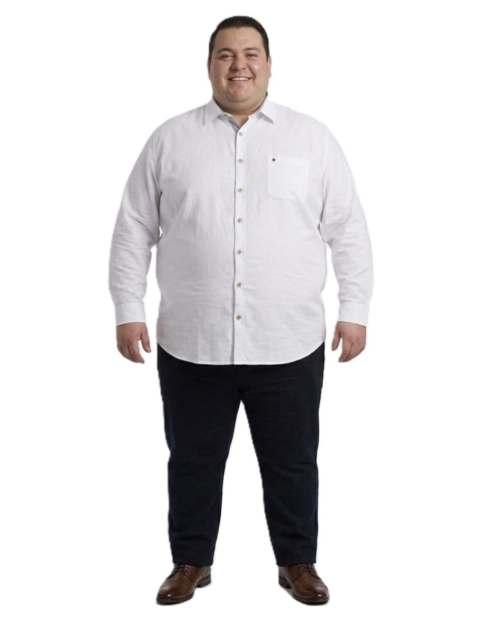 Camisa casual michel blanc manga larga para hombre