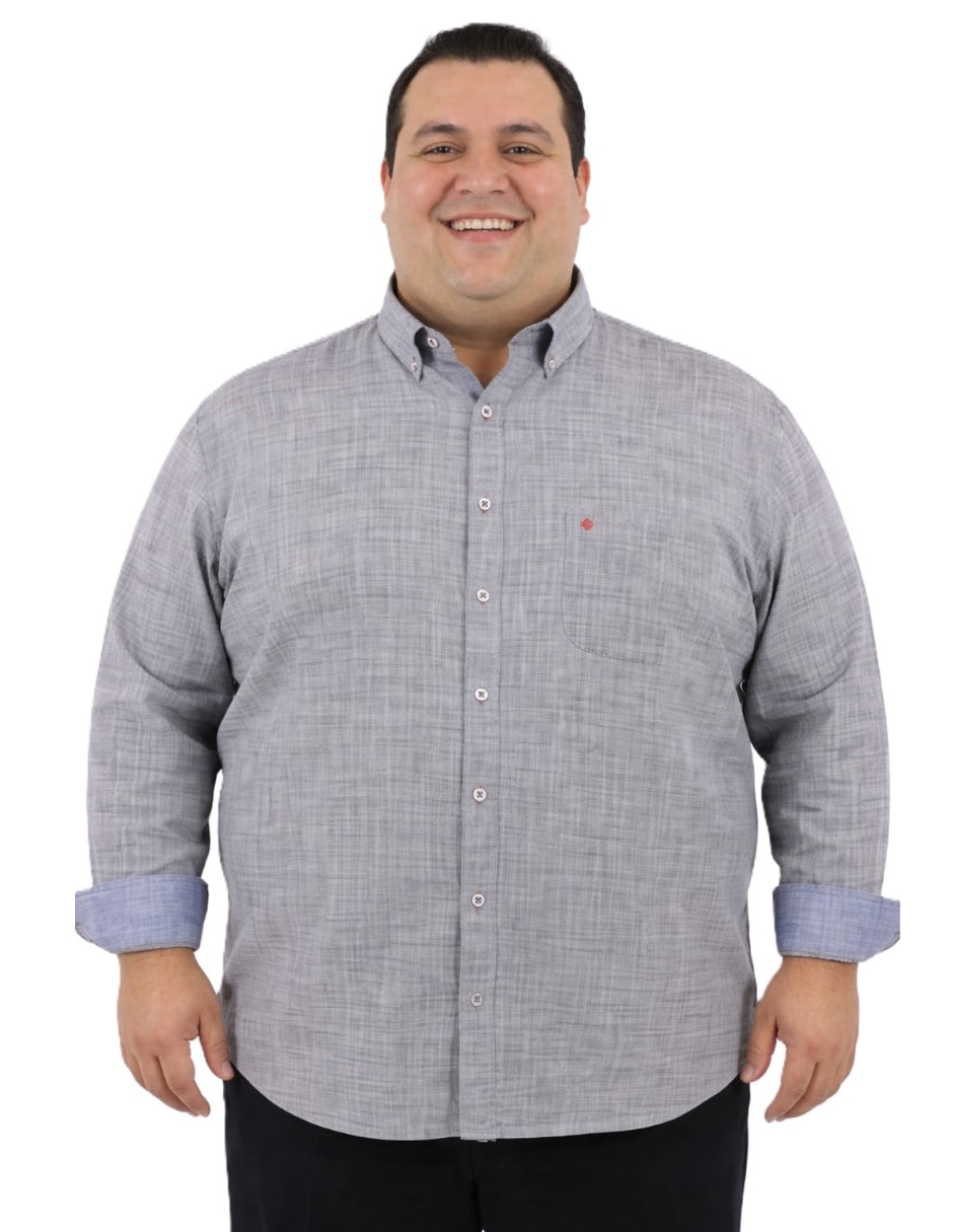 Camisa casual michel blanc de algodón manga larga para hombre