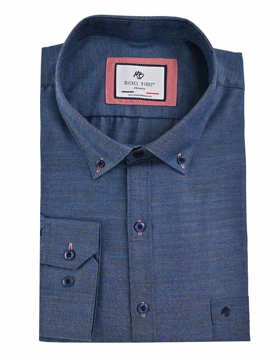 Camisa casual michel blanc manga larga para hombre