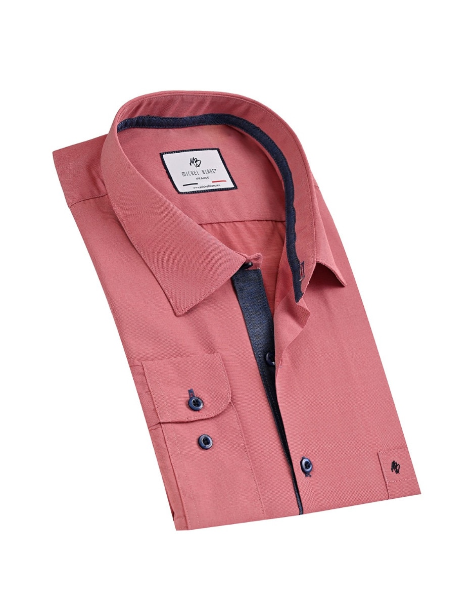 Camisa casual michel blanc manga larga para hombre