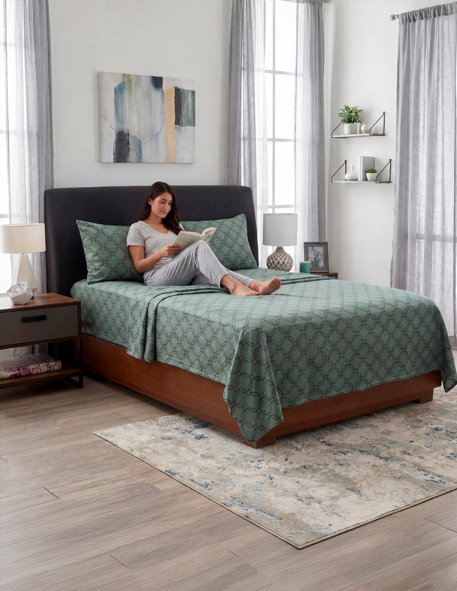 Juego de sábanas de polar fleece elefantito hogar sábana polar verdel
