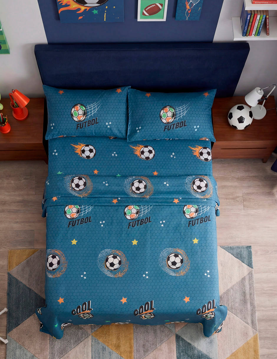 Juego de sábanas de polar fleece elefantito hogar sábanas polares futbol
