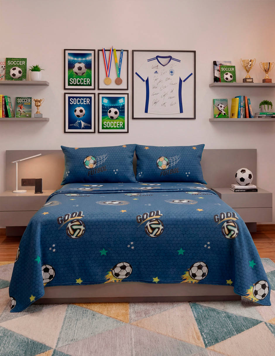Juego de sábanas de polar fleece elefantito hogar sábanas polares futbol