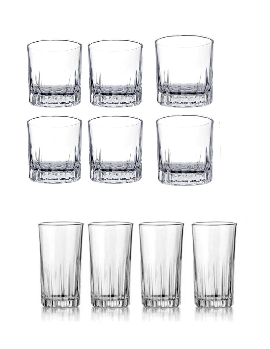 Vaso dof y highball 62327 de cristal con 12 piezas piezas