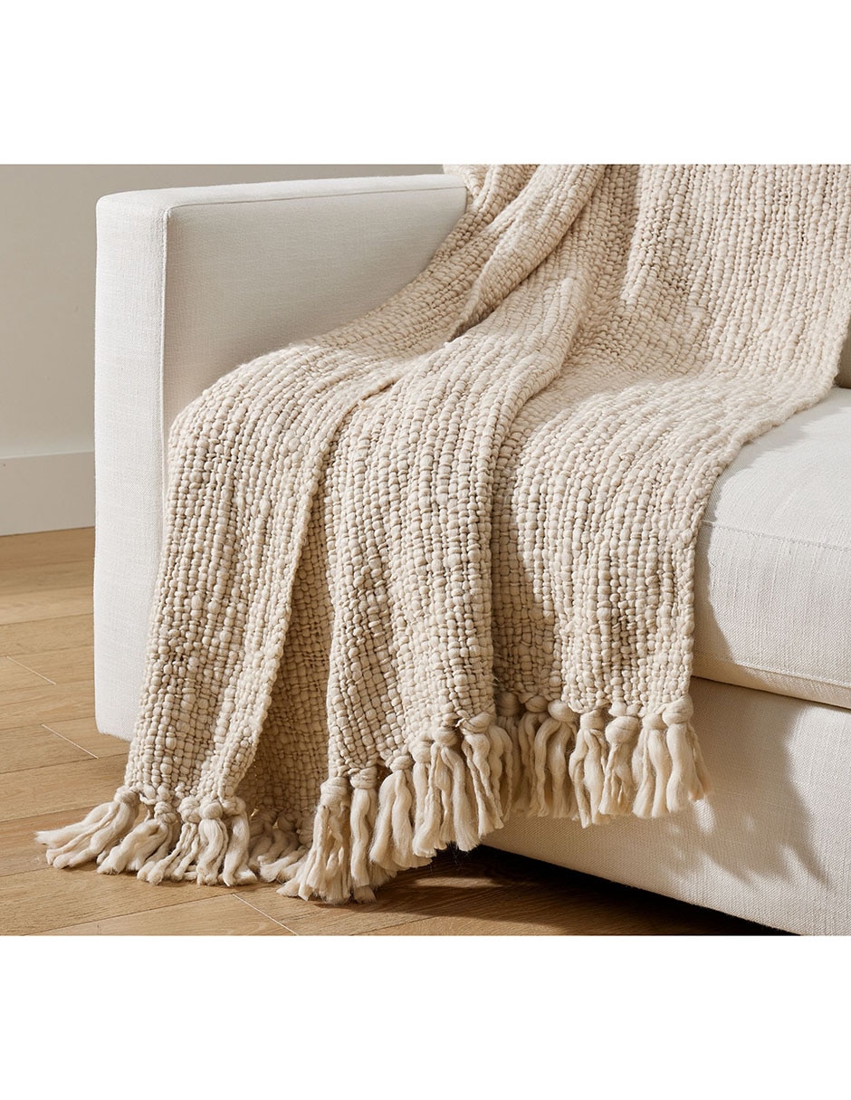 Frazada de tejido jacquard textured basketweave unisex 1