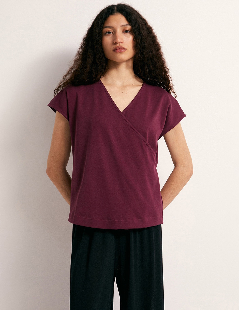 Playera cuello v para mujer 1