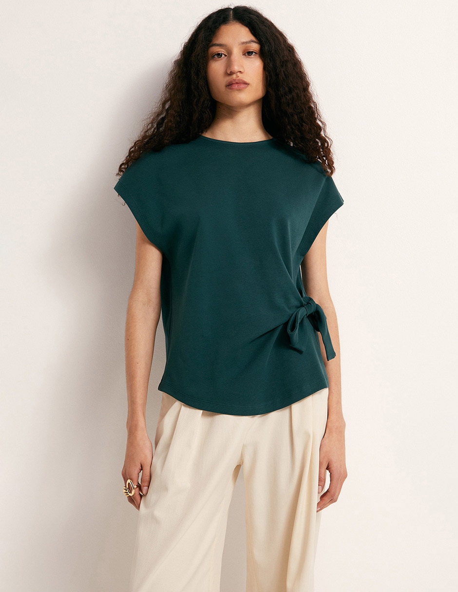 Playera manga corta cuello redondo para mujer 1
