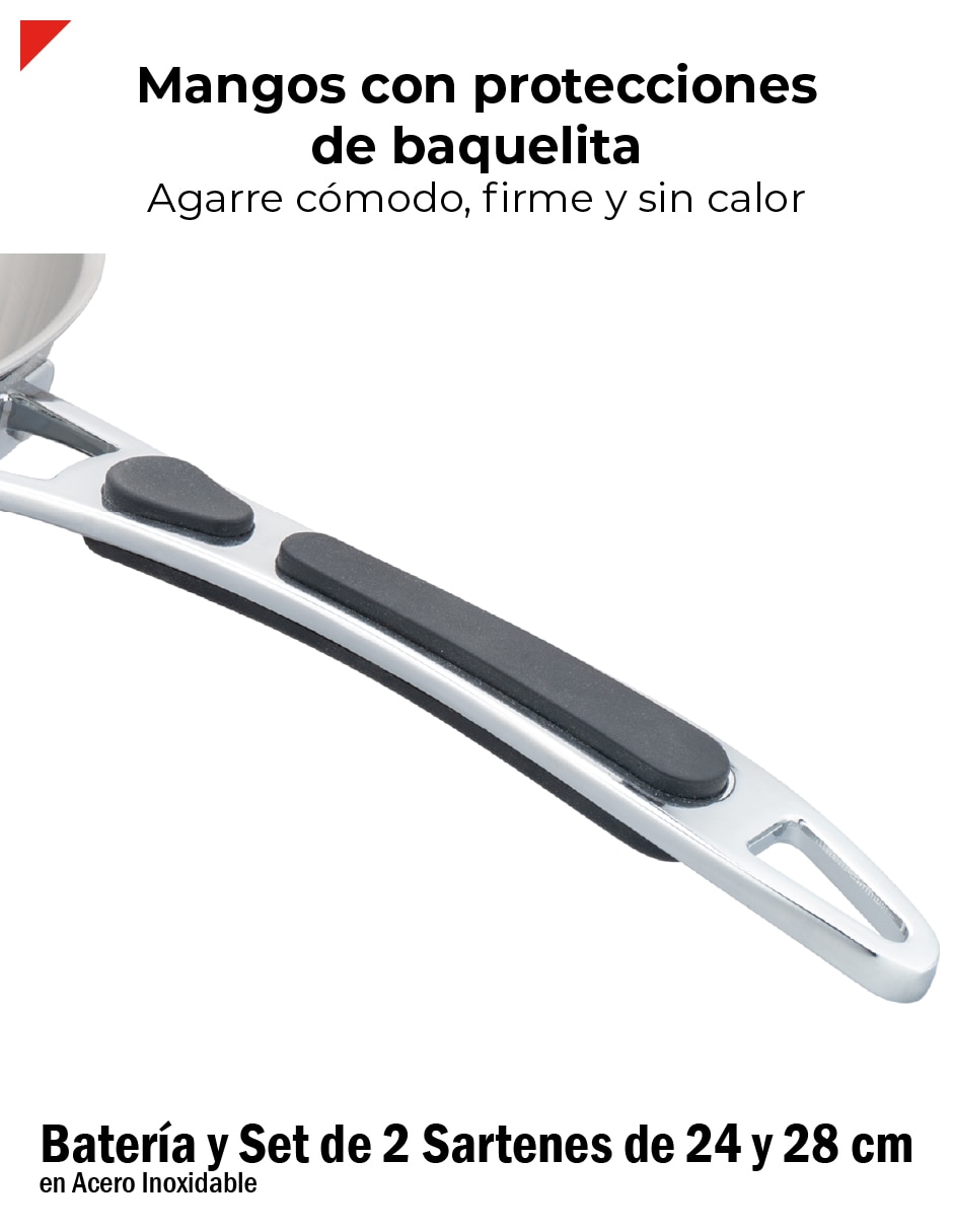 Batería de cocina Bogner BCPS07-BFPS02 de acero inoxidable antiadherente Titanio 9 piezas