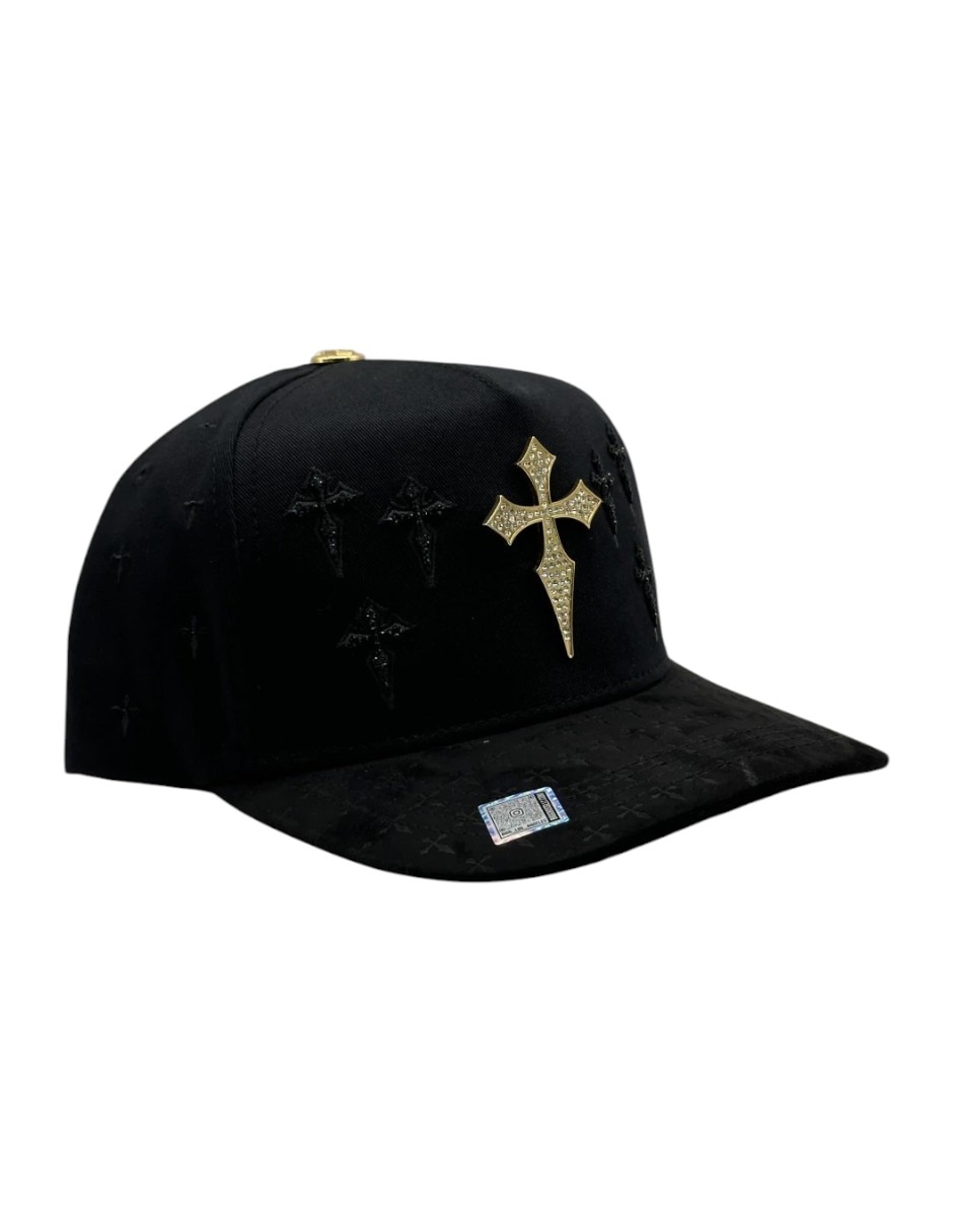 Gorra visera curva snapback casual Big Boss Cruz Black Gold para hombre