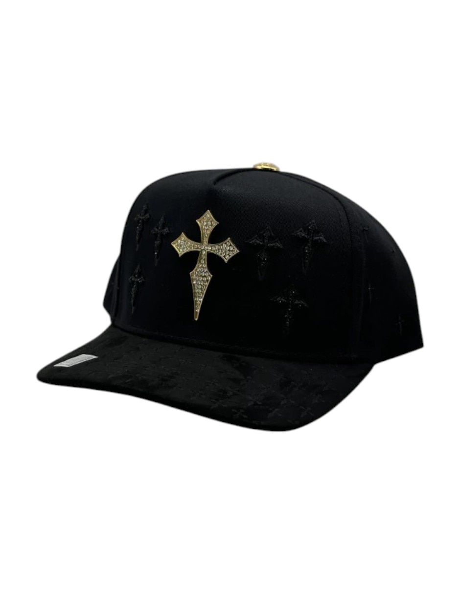 Gorra visera curva snapback casual Big Boss Cruz Black Gold para hombre