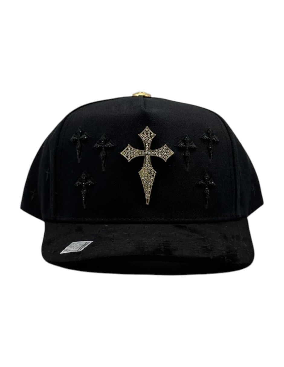 Gorra visera curva snapback casual Cruz Black Gold para hombre