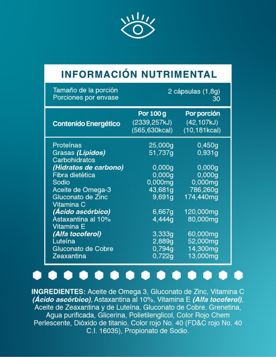 Set de suplementos alimenticios Astaxantina, Luteína y Zeaxantina BDM LAB