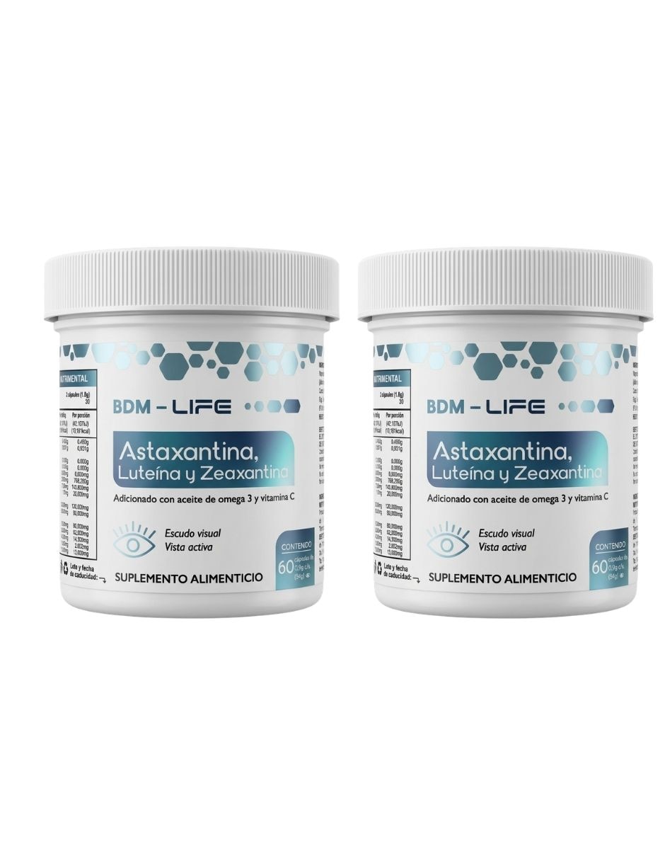 Set de suplementos alimenticios Astaxantina, Luteína y Zeaxantina BDM LAB